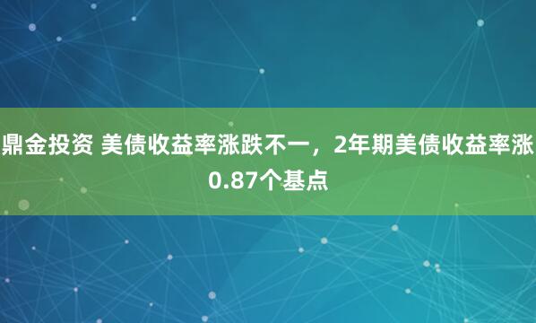 鼎金投资 美债收益率涨跌不一，2年期美债收益率涨0.87个基点