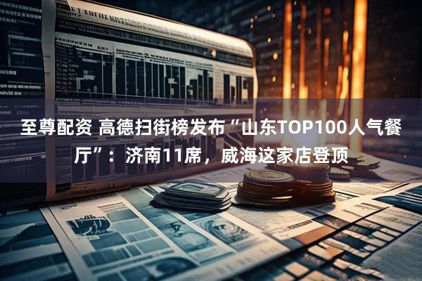 至尊配资 高德扫街榜发布“山东TOP100人气餐厅”：济南11席，威海这家店登顶