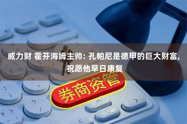 威力财 霍芬海姆主帅: 孔帕尼是德甲的巨大财富, 祝愿他早日康复